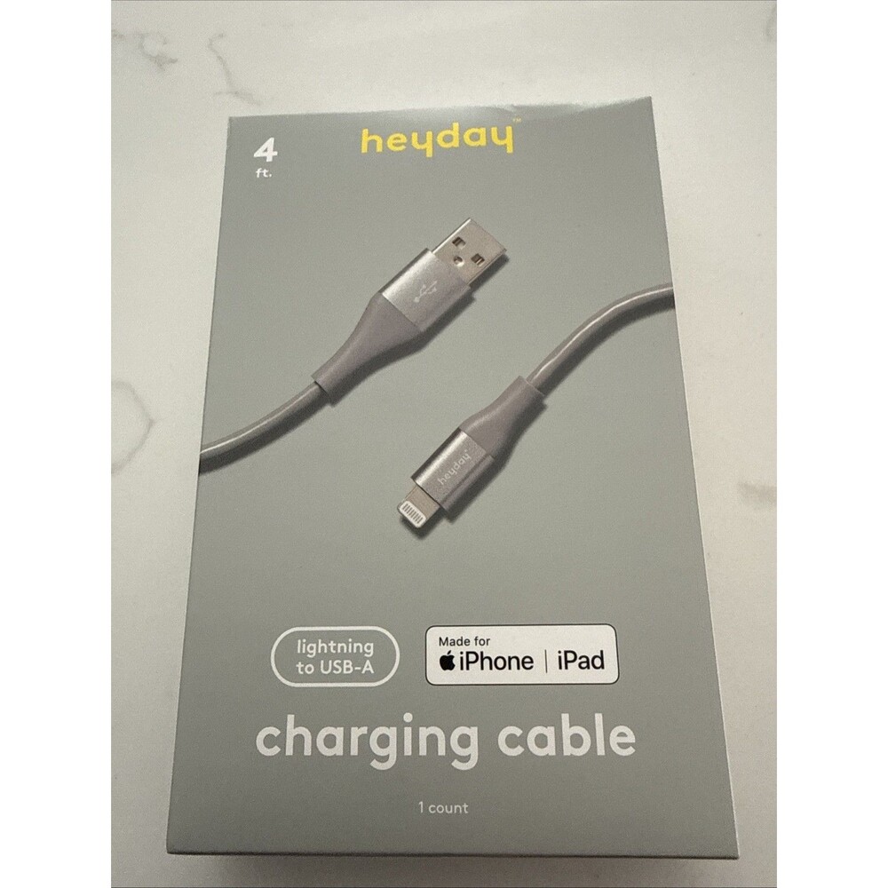NIB Heyday 4 Foot  USB-A Fast Charging Cable iPhone & IPad